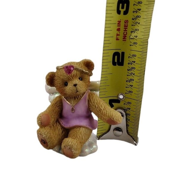 2" Angel Bear On Cloud 2001 Priscilla Hillman Figurine 824526 Pink Heart Enesco - Picture 6 of 6